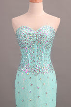 Load image into Gallery viewer, 2024 Sweetheart Sheath/Column Prom Dress Lace With Rhinestone
