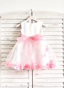 Flower Girl Dresses Scoop With Sleeveless Organza/Satin/Tulle Neck Dress A-Line Girl Flower(s) - Knee-length Mariah Flower