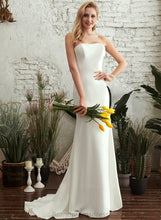 Load image into Gallery viewer, Trumpet/Mermaid Wedding Dresses Crepe Dress Train Wedding Straight Ann Stretch Sweep