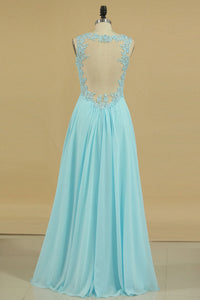 2024 Plus Size V-Neck Prom Dresses A Line Floor Length With Ruffles & Applique Chiffon