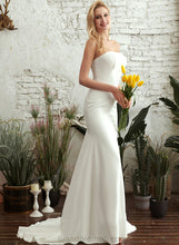 Load image into Gallery viewer, Trumpet/Mermaid Wedding Dresses Crepe Dress Train Wedding Straight Ann Stretch Sweep