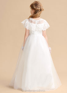 Neck Floor-length Flower Girl Dresses - Flower Nita Girl A-Line Scoop Sleeveless Dress Tulle/Lace