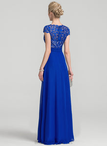 Floor-Length Prom Dresses Hayley V-neck Lace A-Line Chiffon