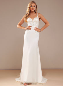 Wedding Dresses With Lace Chiffon Lace Amaris Train V-neck Wedding Beading Dress Court Trumpet/Mermaid