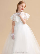 Load image into Gallery viewer, Neck Floor-length Flower Girl Dresses - Flower Nita Girl A-Line Scoop Sleeveless Dress Tulle/Lace