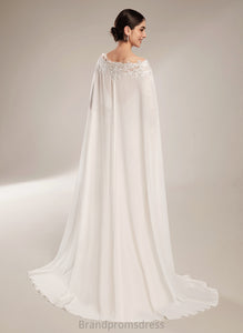 Lace Train Wedding Dresses Court Jada Wedding Chiffon Dress With Beading Illusion Trumpet/Mermaid