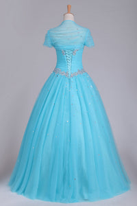 2024 Quinceanera Dresses Sweetheart Tulle With Beads And Ruffles Ball Gown