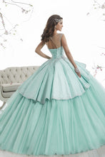 Load image into Gallery viewer, 2024 Scoop Ball Gown Quinceanera Dresses Tulle &amp; Satin With Beads Open Back