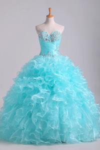 2024 Quinceanera Dresses Fabulous Sweetheart Ruffled Bodice Floor Length