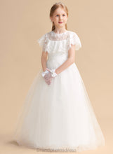 Load image into Gallery viewer, Neck Floor-length Flower Girl Dresses - Flower Nita Girl A-Line Scoop Sleeveless Dress Tulle/Lace