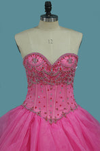 Load image into Gallery viewer, 2024 Organza Sweetheart Ball Gown Quinceanera Dresses With Beading