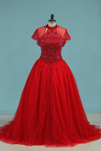 Load image into Gallery viewer, 2024 High Neck Quinceanera Dresses Ball Gown With Beading Court Train