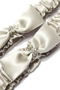 2-Piece Chic Satin With Rhinestone Wedding Garters