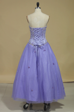 Load image into Gallery viewer, 2024 Tulle Sweetheart Beaded Bodice Ball Gown Quinceanera Dresses