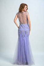 Load image into Gallery viewer, 2024 Terrific Scoop Beaded And Fitted Bodice Mermaid Prom Dress Tulle