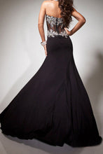 Load image into Gallery viewer, 2024 Prom Dresses Mermaid/Trumpet Black Sweetheart Chiffon With Rhinestone