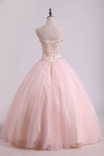 Load image into Gallery viewer, 2024 Ball Gown Tulle With Beading Floor Length Quinceanera Dresses