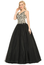 Load image into Gallery viewer, 2024 New Arrival Quinceanera Dresses V Neck Tulle With Beading&amp;Appliques