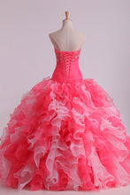 Load image into Gallery viewer, 2024 Bicolor Ball Gown Quinceanera Dresses Sweetheart Pleated Bodice With Beads And Applique