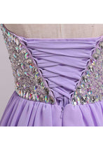 Load image into Gallery viewer, 2024 Homecoming Dresses A Line Short/Mini Sweetheart Chiffon With Beads Color Lilac