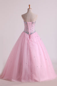 2024 Sweetheart Beaded Bodice Quinceanera Dresse Tulle Floor Length